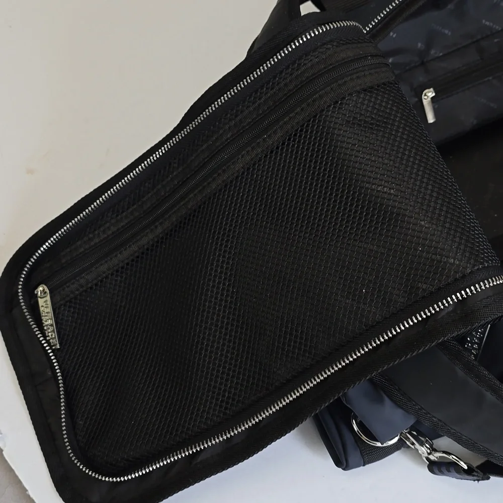 NWOT Versace Parfums Limited Edition Weekend Duffle Gym Bag Backpack Dark Blue